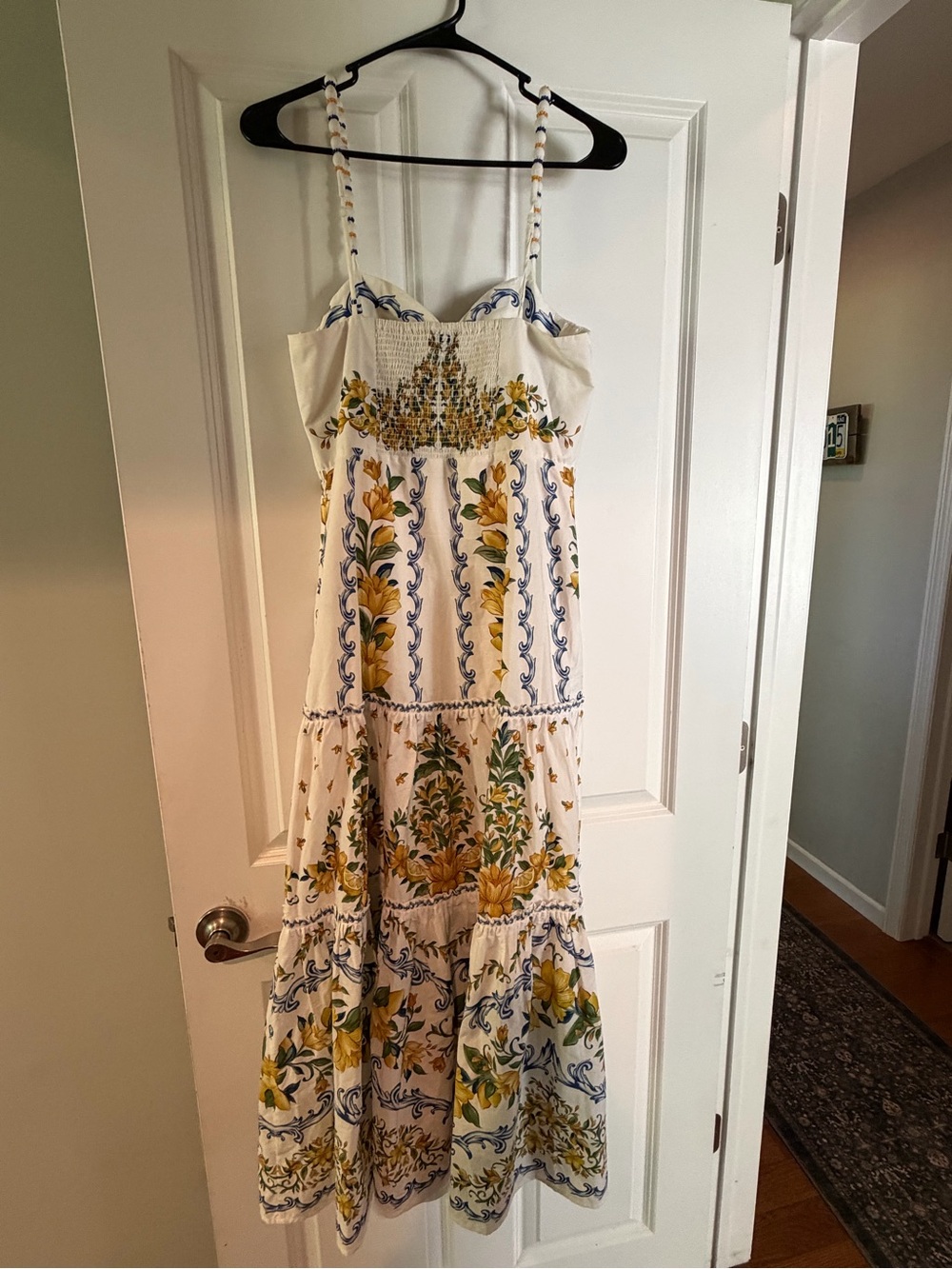 FARM Rio White Midi Dress with Yellow & Blue Floral Print - Picture 7 of 9